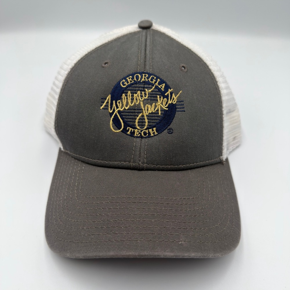 The Game Georgia‎ Tech Yellow Jackets Trucker Hat Grey White Snapback Cap